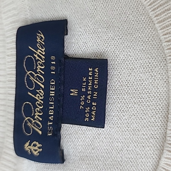 Brooks Brothers Silk & Cashmere Elegant Cream Knit Top - Picture 6 of 6